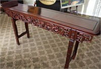 LARGE CHINESE DRAGON MOTIF WOOD CARVED ALTAR TABLE