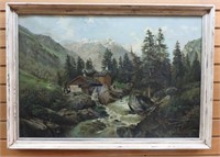 Olaf R. Paulsen oil on canvas mountain scene