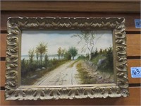 Framed oil painting