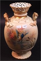 A Royal Worcester two-handled reticulated-top