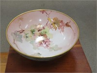 Large beautiful gold rimmed floral bowl