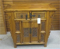 Chinese highly carved console cabinet