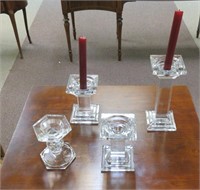 4 glass candlesticks