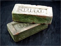 Vintage 2 Rare O H I O Marked 8" Red Clay Bricks