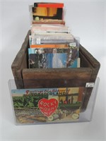 Wooden Box Full of Old Post Cards and Adverts