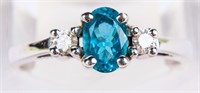 Jewelry 14kt White Gold Blue Topaz Cocktail Ring