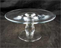 Country 9" Heavy Clear Glass Pedestal Cake Plate
