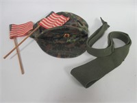 Flags and Military Camo Hat