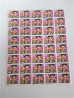 Full Sheet of 29 Cent Elvis Stamps