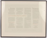 STEPHEN KING LETTERS FROM HELL PRINT FRAMED