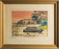 WILEY CHURCHILL WATERCOLOR FORT PICKENS PENSACOLA