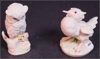 Two Cybis figurines including owl and duckling