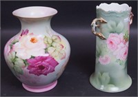 Two pieces of hand-painted china including
