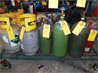 Recovery tanks, O2, N2 and fire extinguisher