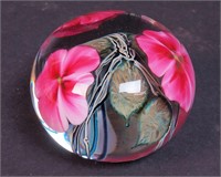 A glass paperweight signed David Lotton