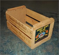 Vintage Sunny Slope Large Wood Fruit Crate