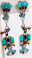 Jewelry Sterling Silver Colorful Bird Earrings