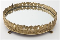 Gilt bronze mirrored plateau,