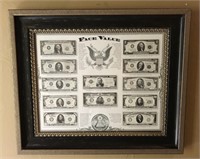 Framed "Face Value Money" print
