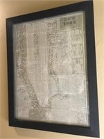 Framed Map of New York