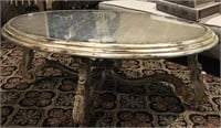 Oval Coffee Table with Mirrored Top