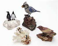 (4) Peter Muller lapidary carvings,