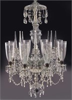 Continental cut crystal 16-light chandelier,