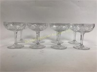 ST LOUIS CRYSTAL FRANCE - EIGHT CHAMPAGNE GLASSES