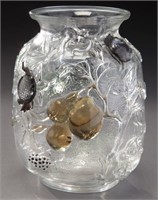 Rare Webb carved rock crystal vase