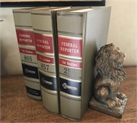 3 Books with Lion Bookend