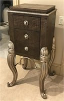 Leather Look  Embossed Chest with 3 drawers