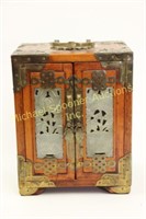 CHINESE JEWELLERY CHEST WITH JADE PANELS