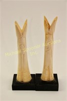 PAIR OF EGYPTIAN IVORY VASES