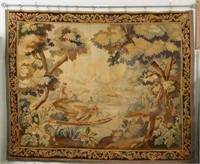 French pictorial wall tapestry 66" x 72"