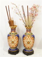 Pair Cloisonne vases