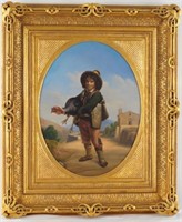 Giuseppe Mazzolini (1806-1876) oil Portrait of boy