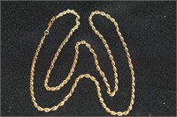 10kt yellow gold 26" Rope Necklace 5.3 grams tw