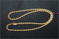 14kt yellow gold Rope Necklace 16.5 grams