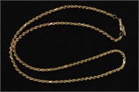 14kt yellow gold Rope Chain 18" 4.4 grams tw