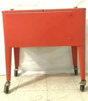 Rolling Red Chest Cooler w/ Locking Wheels