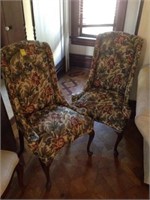 2 floral pattern chairs