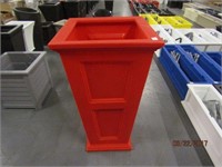 PLASTIC TALL PLANTER IN RED