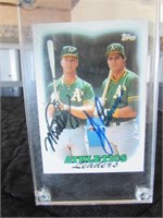 1988 Topps Athletics Leaders Signed