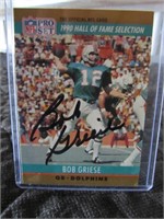 1990 NFL Pro Set Signed Bob Griese
