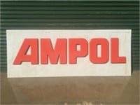 Original Ampol embossed perspex sign