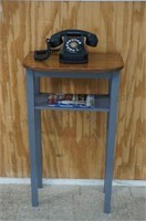 Vintage Oak Telephone Table with Shelf