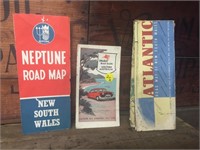 3 X Road maps, Atlantic ,Neptune & Mobil