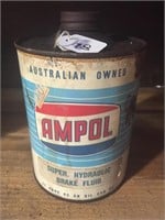 Ampol super hydraulic brake fluid quart tin