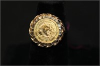 14kt yellow gold Panda Coin Ring 3.8 grams tw