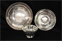 3pc Sterling Plates; bowl (2) monogrammed 794 gram